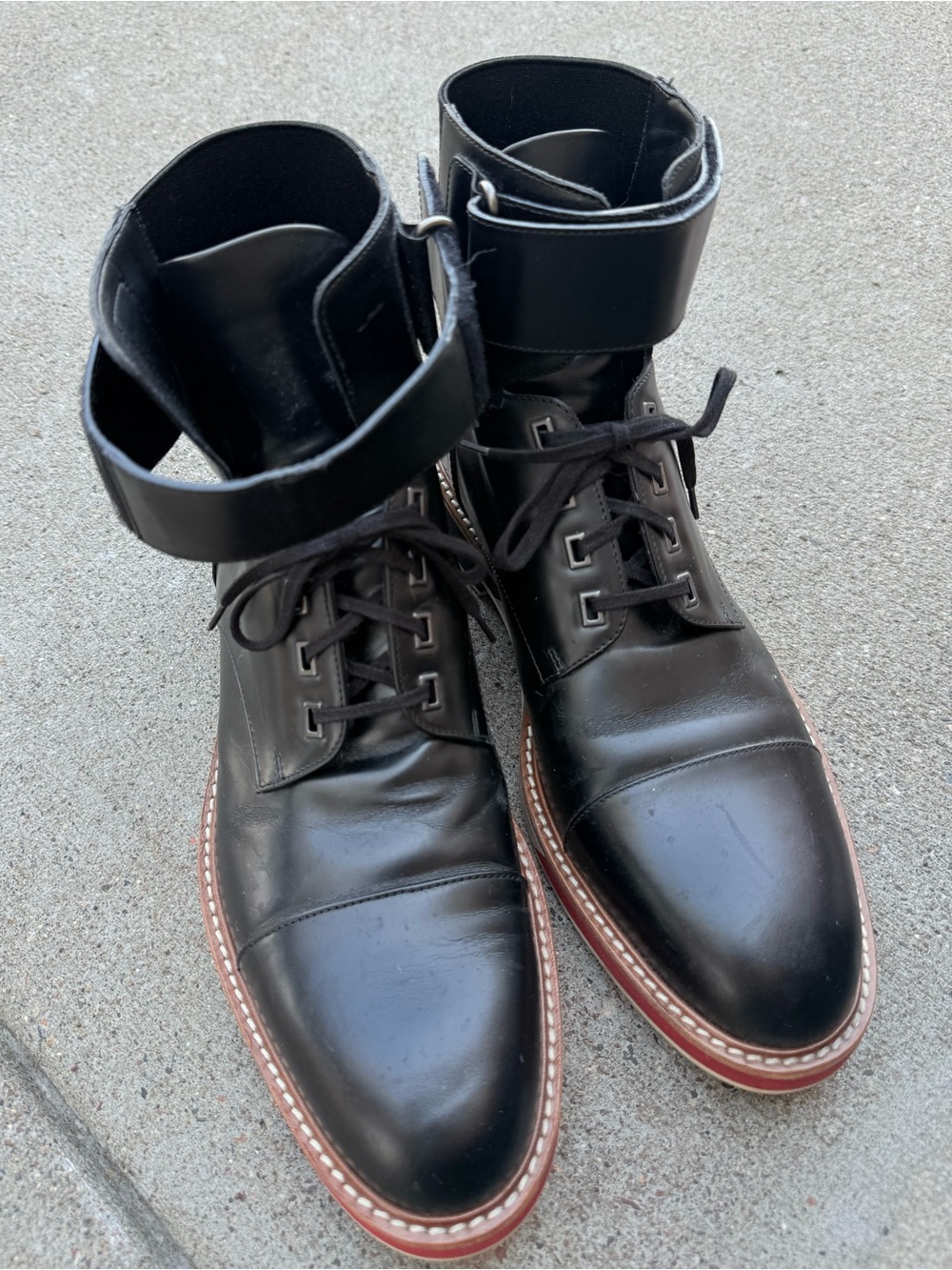 Louis Vuitton Men’s Sword Black Leather Cap Toe Lace Up Boots size 8UK - Picture 12 of 16